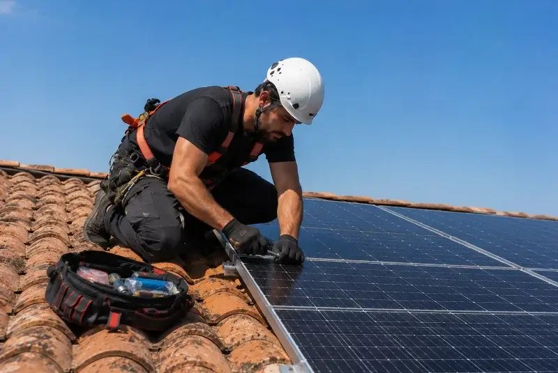 Maintenance et monitoring de panneaux solaires au Born
