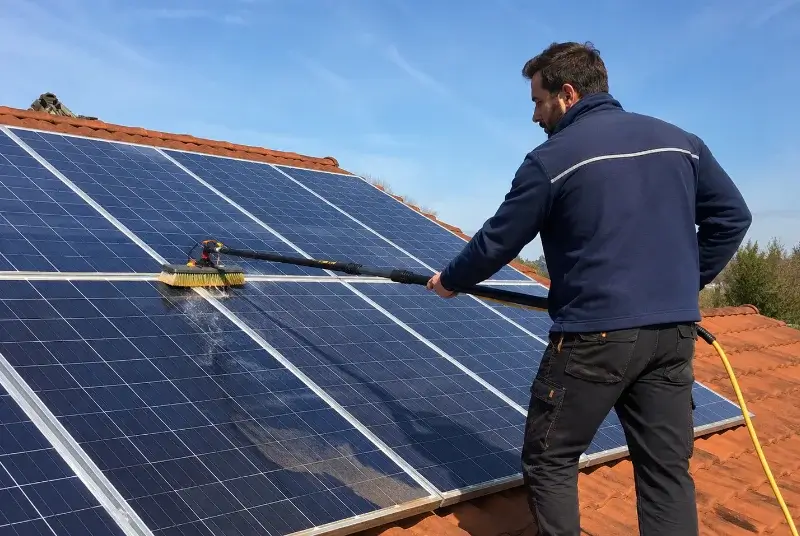 Nettoyage et entretien de panneaux solaires au Born